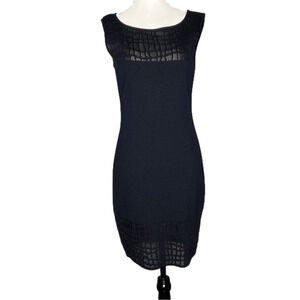 Vintage Escada Navy Blue Sheath Knit Dress